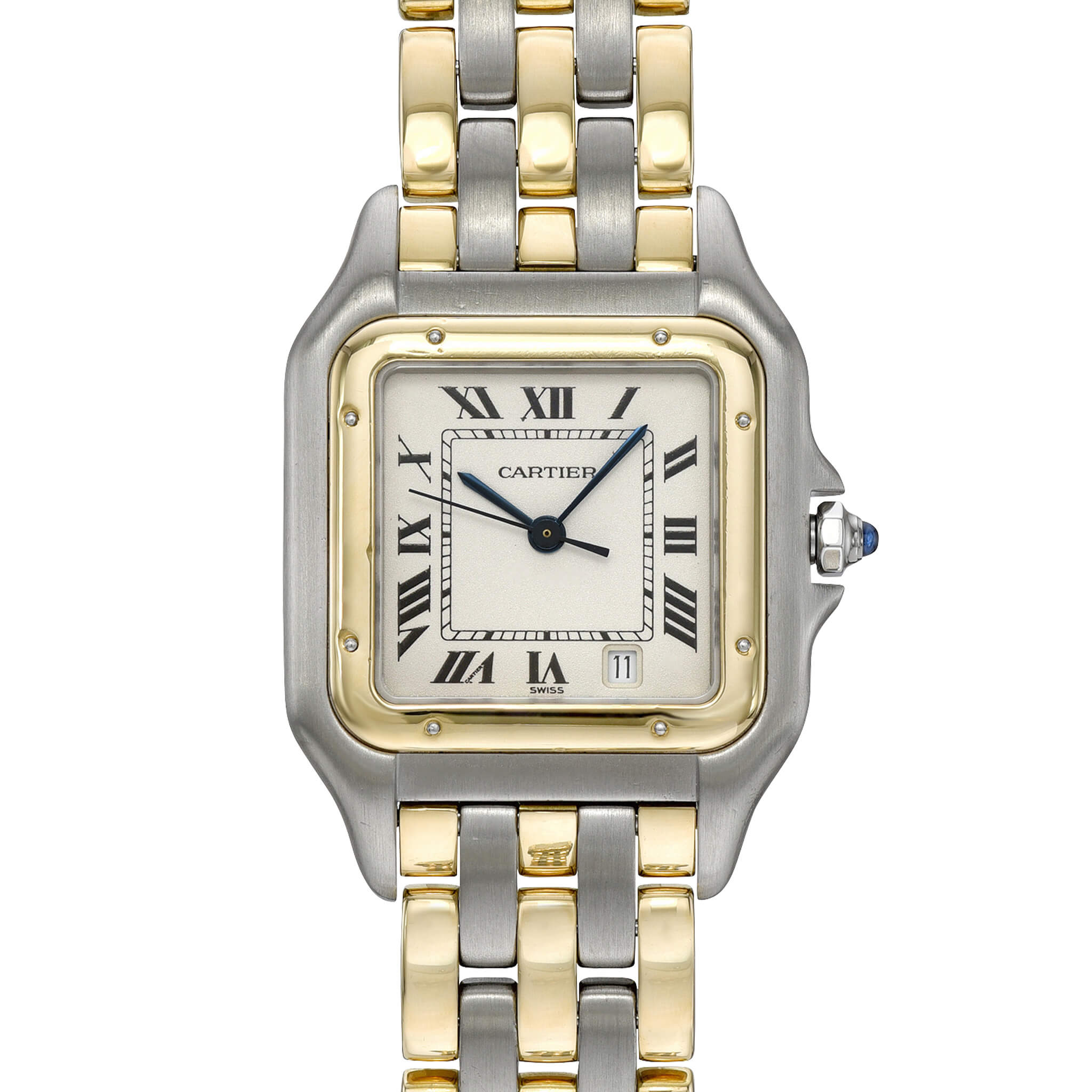 Cartier Panthere Midsize 187949 Three Row Steel & Yellow Gold – WatchGuys