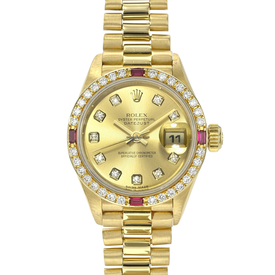 Rolex Datejust 69068 Champagne Diamond Ruby Watches