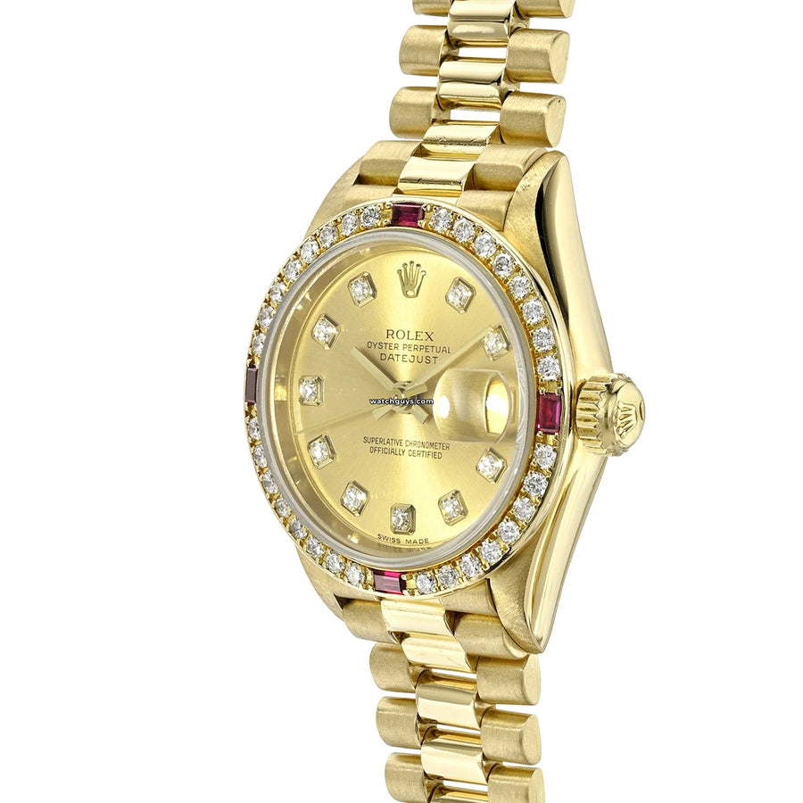 Rolex Datejust 69068 Champagne Diamond Ruby Watches