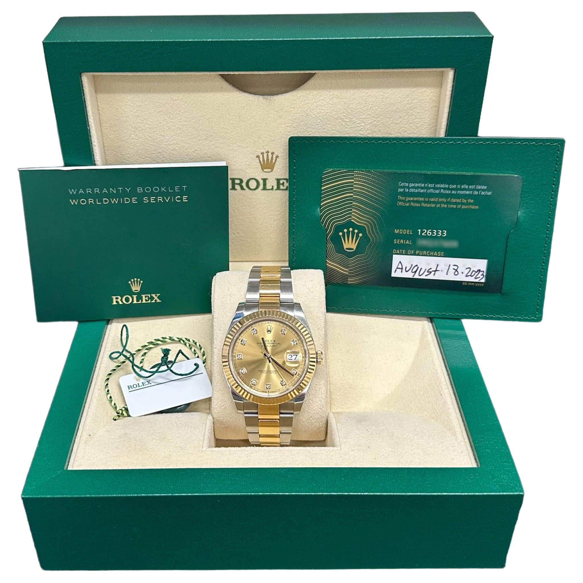 Rolex Datejust 126333 (2023) Champagne Diamond Two Tone Oyster – WatchGuys