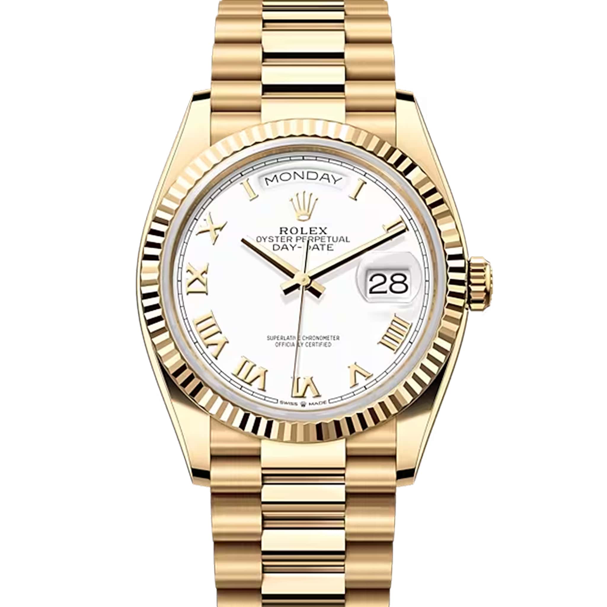 Rolex Day-Date 128238 President 36mm 18K Yellow Gold Unworn – WatchGuys