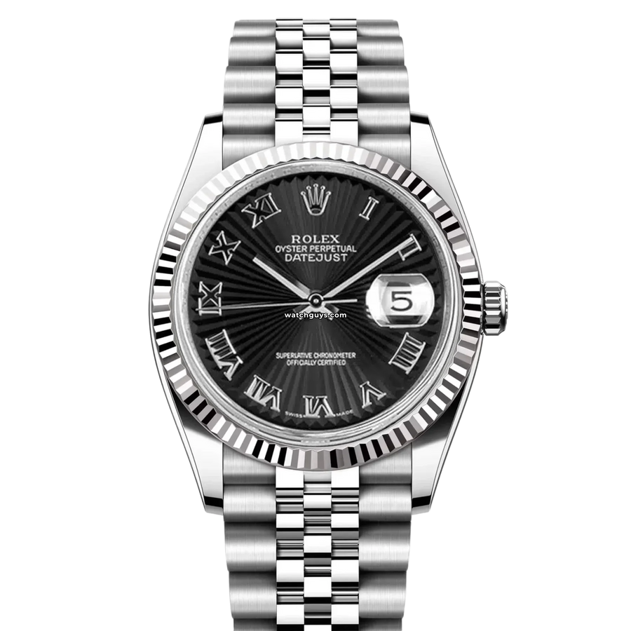 Rolex Datejust 116234 Black Sunbeam Jubilee Watches