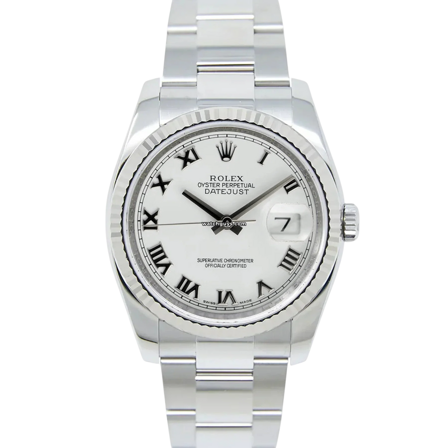 Rolex Datejust 116234 White Roman Oyster Watches