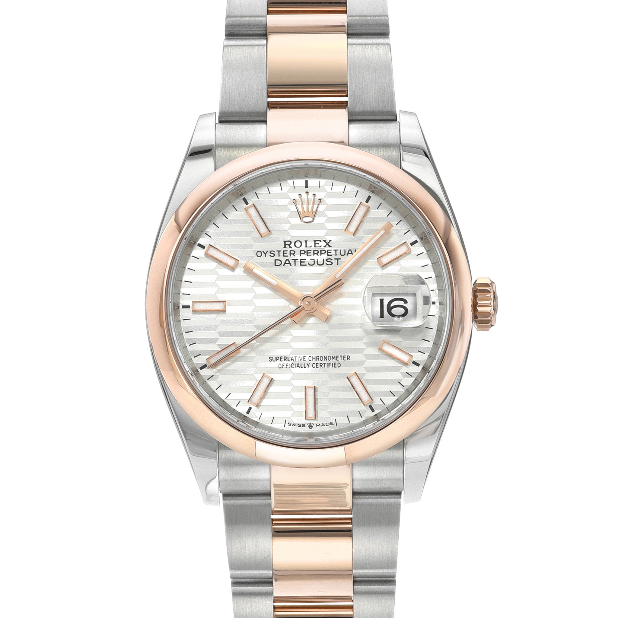 Rolex Datejust 126201 Silver Motif Dial 36mm Steel & Rose Gold – WatchGuys