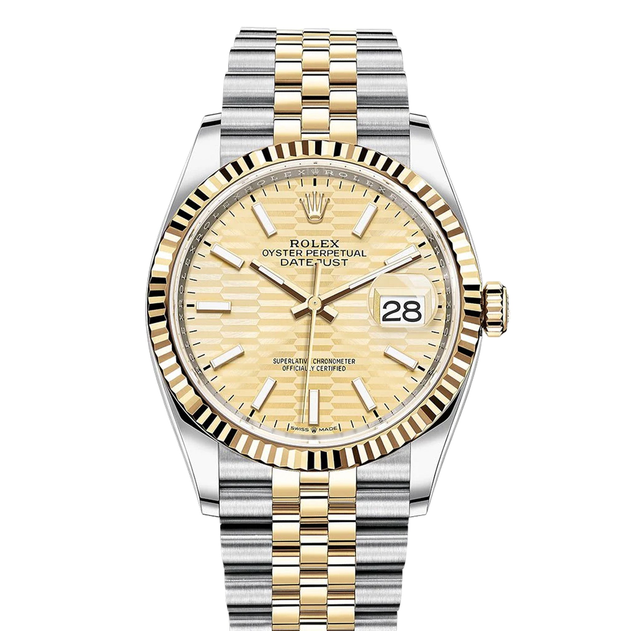 Rolex Datejust 126233 Champagne Motif Two Tone 36mm – WatchGuys