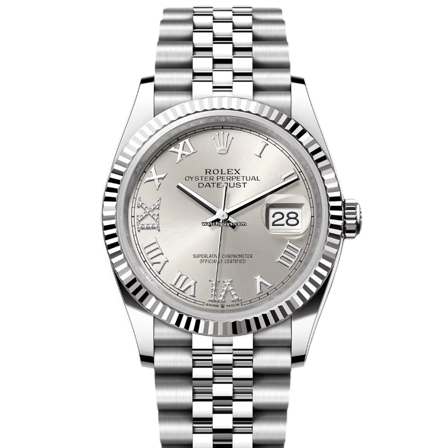 Rolex Datejust 126234 Silver Roman Diamond Watches