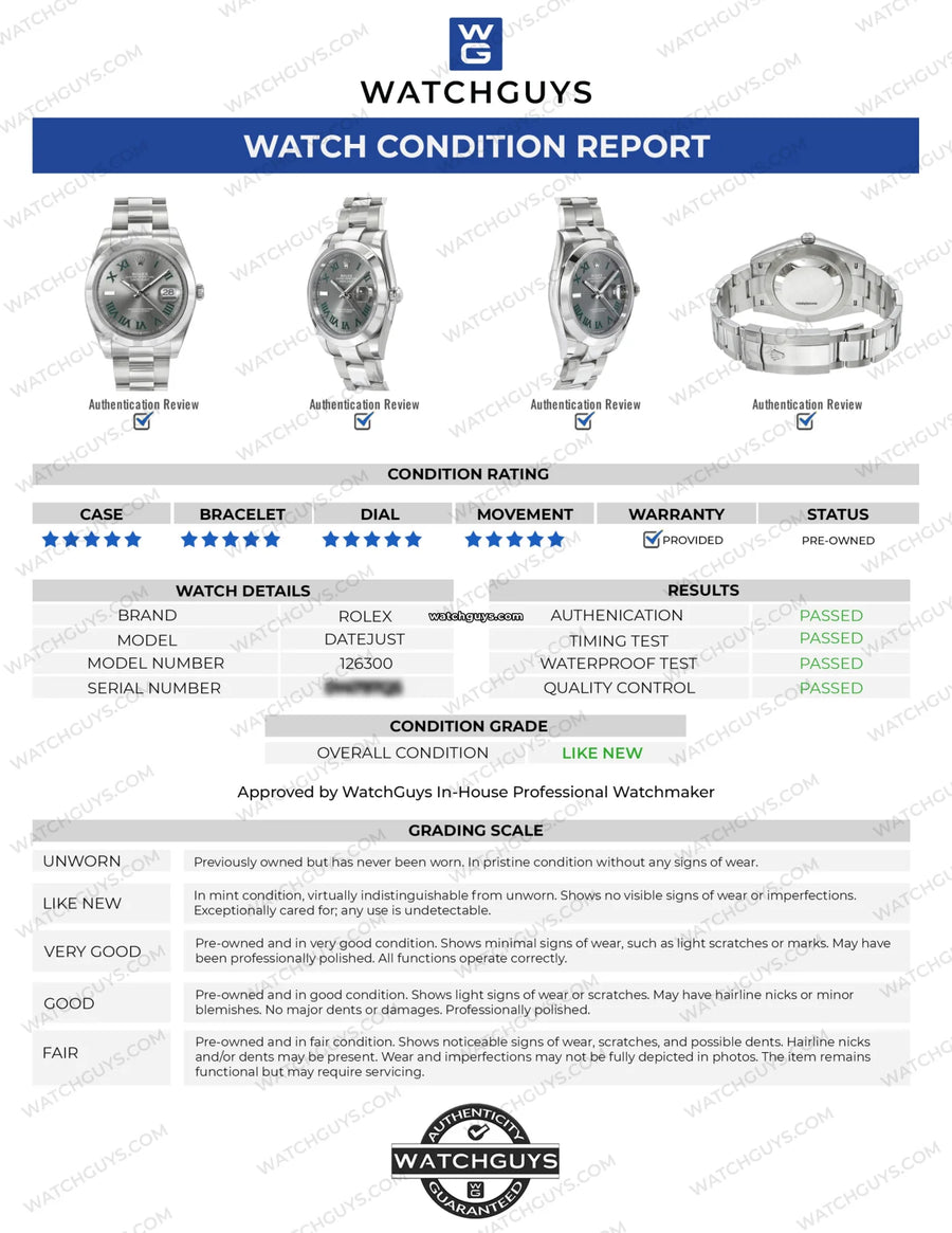 Rolex Datejust 126300 Wimbledon Watches