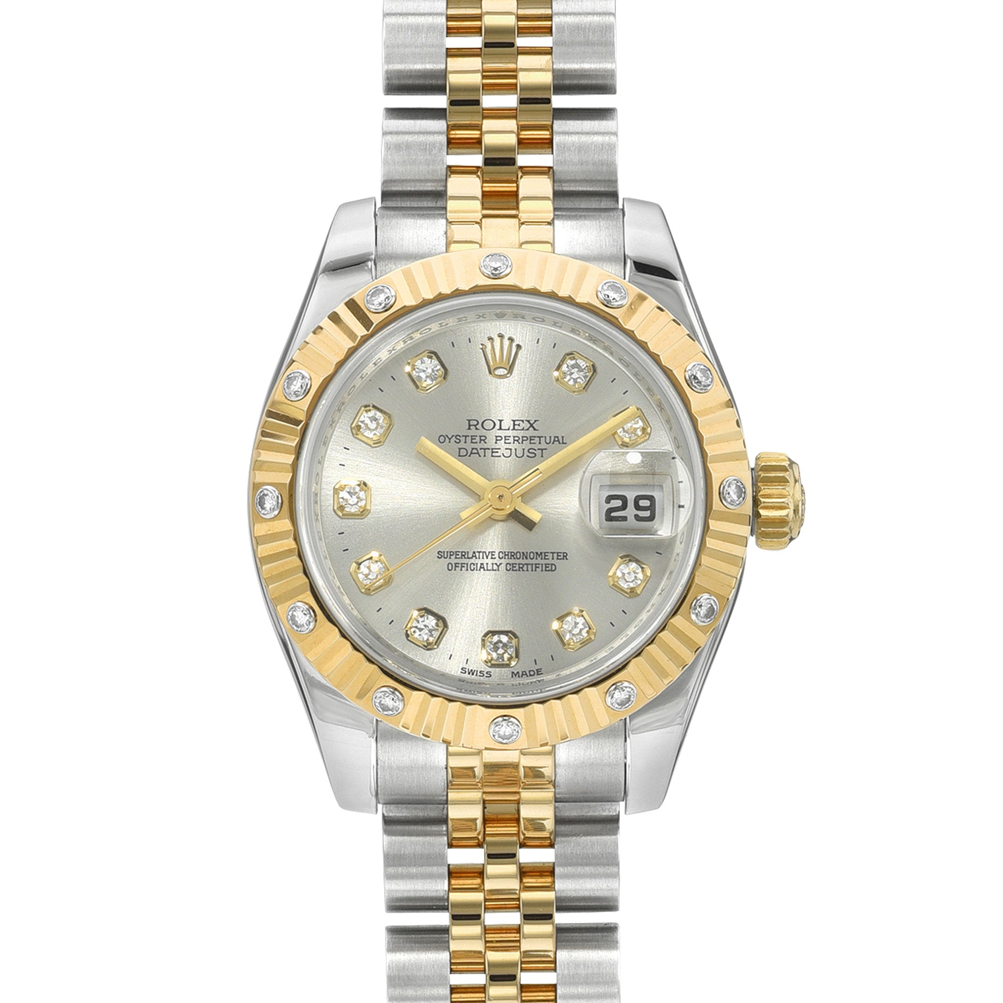 Rolex Datejust 179313 Silver Diamond 26mm Two Tone Ladies Watch – WatchGuys