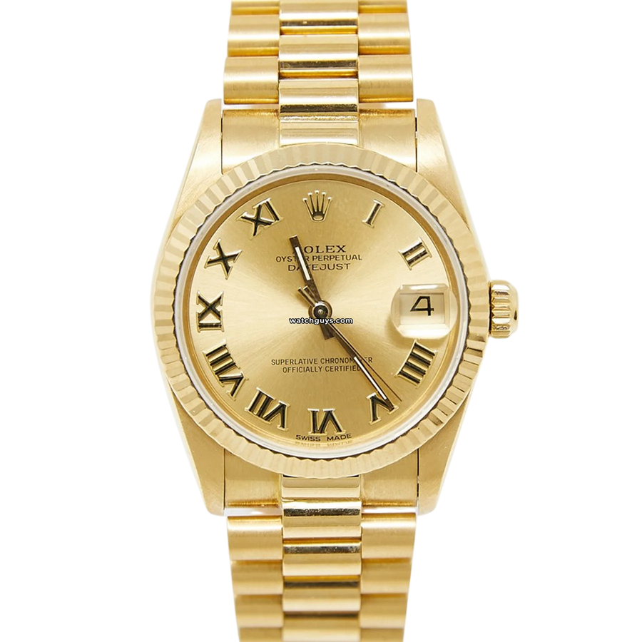 Rolex Datejust 68278 Champagne Roman President Watches