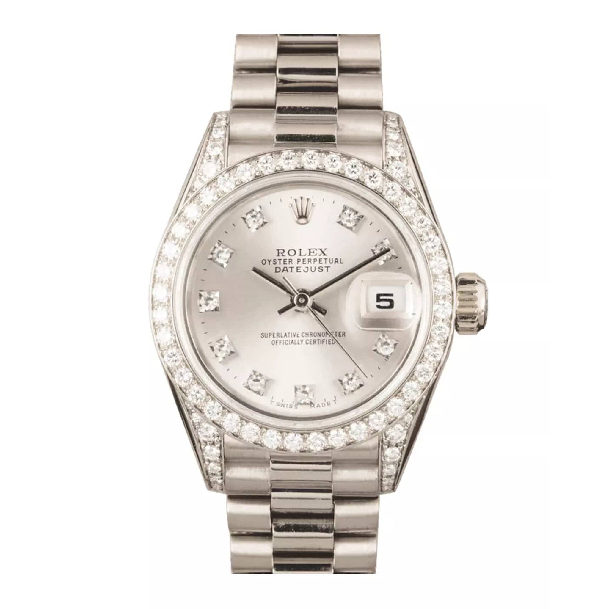 Rolex Datejust 69159 White Gold Diamond Watch – WatchGuys