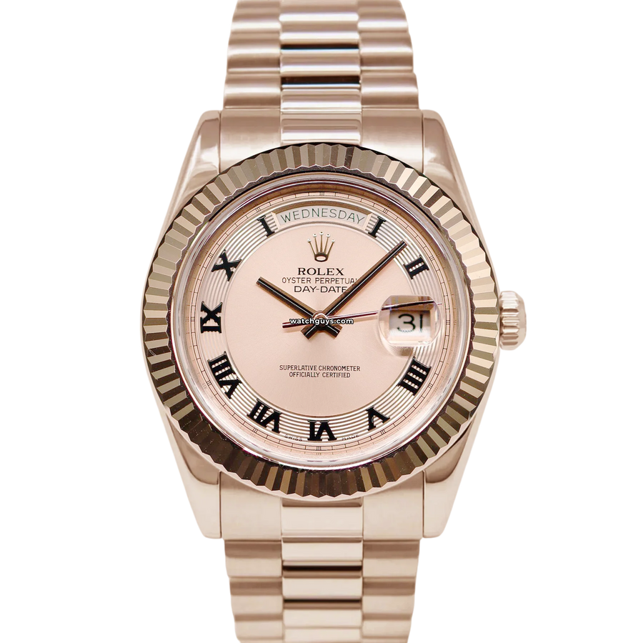 Rolex Day-Date II 218235 Pink Concentric Roman