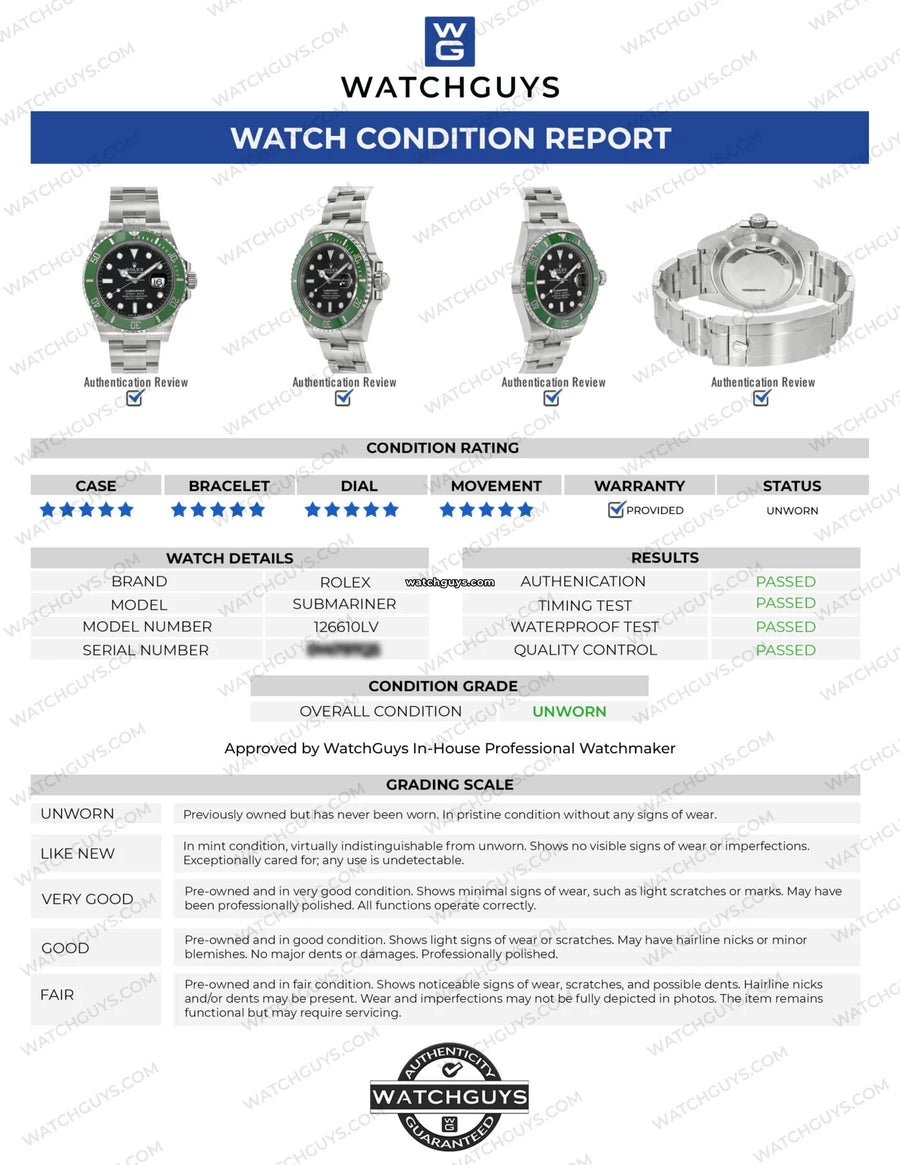 Rolex Submariner 126610Lv Starbucks Watches