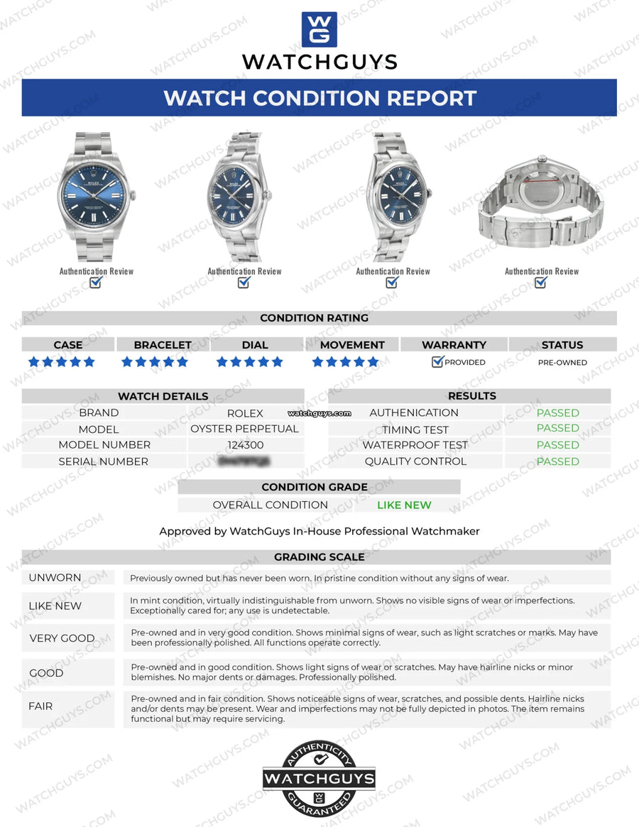 Rolex Oyster Perpetual 124300 Blue Watches