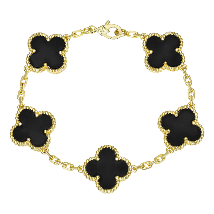 Vintage Alhambra bracelet, 5 motifs 18K yellow gold - Van Cleef & Arpels