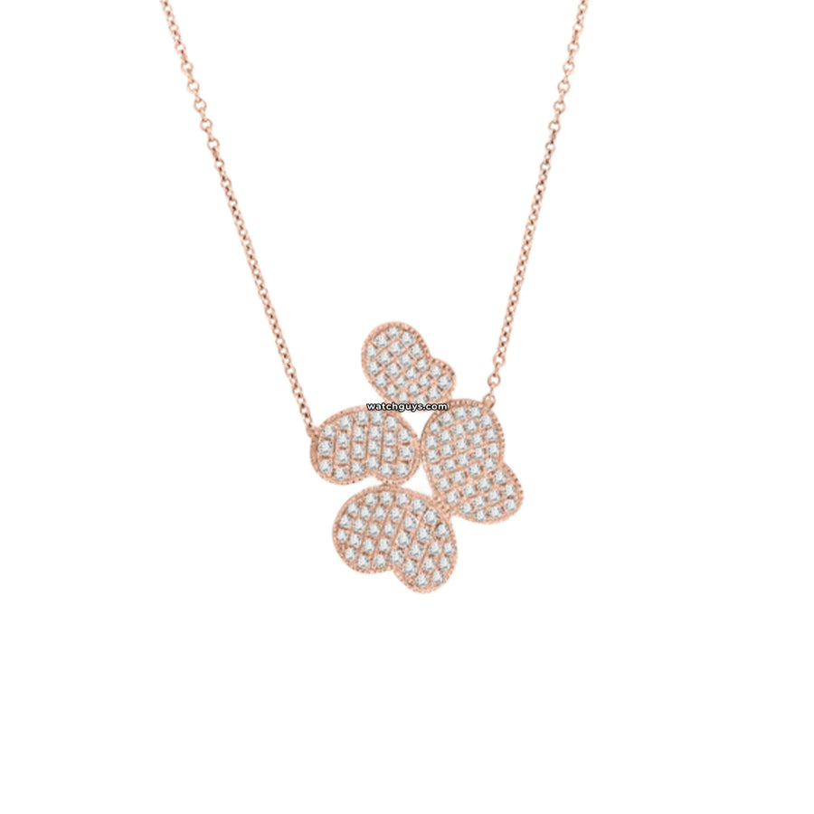 Butterfly Diamond Pendant Necklace 18K Rose Gold