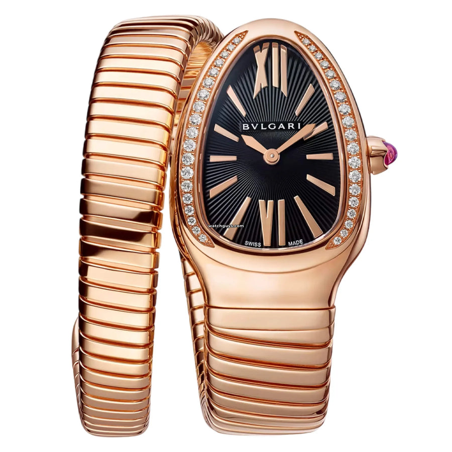 Bvlgari Serpenti 101815 Black Dial Rose Gold Watches