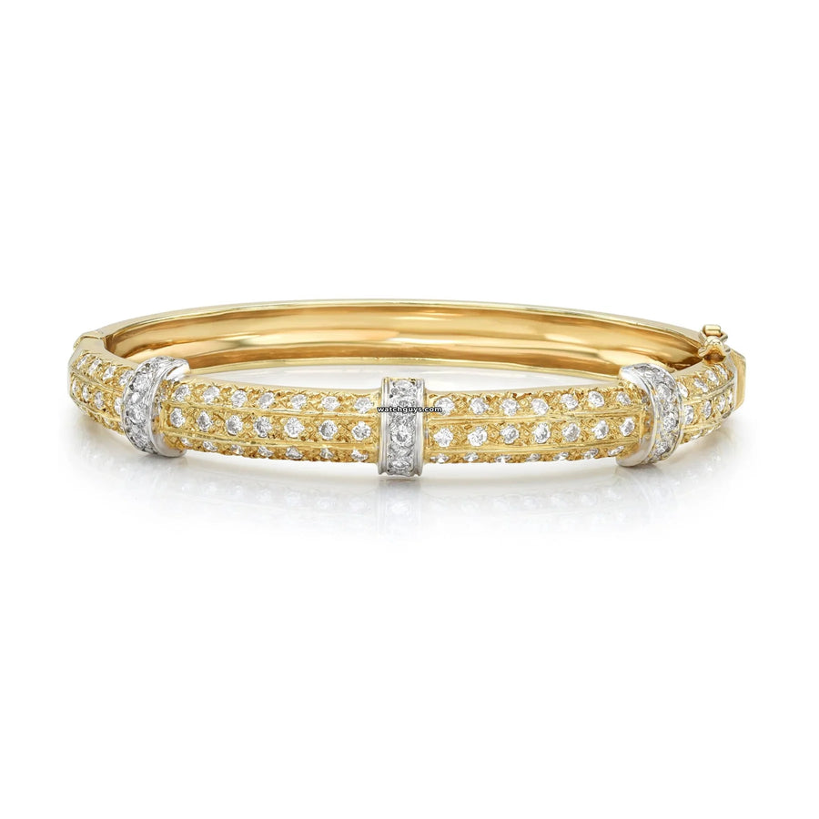 Diamond Bangle Bracelet 14K Yellow Gold