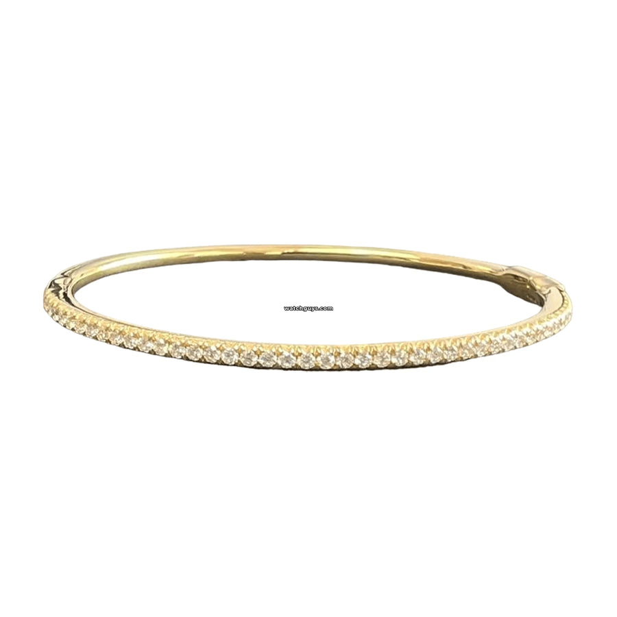 Diamond Bangle Bracelet 18K Yellow Gold 0.83 Ct