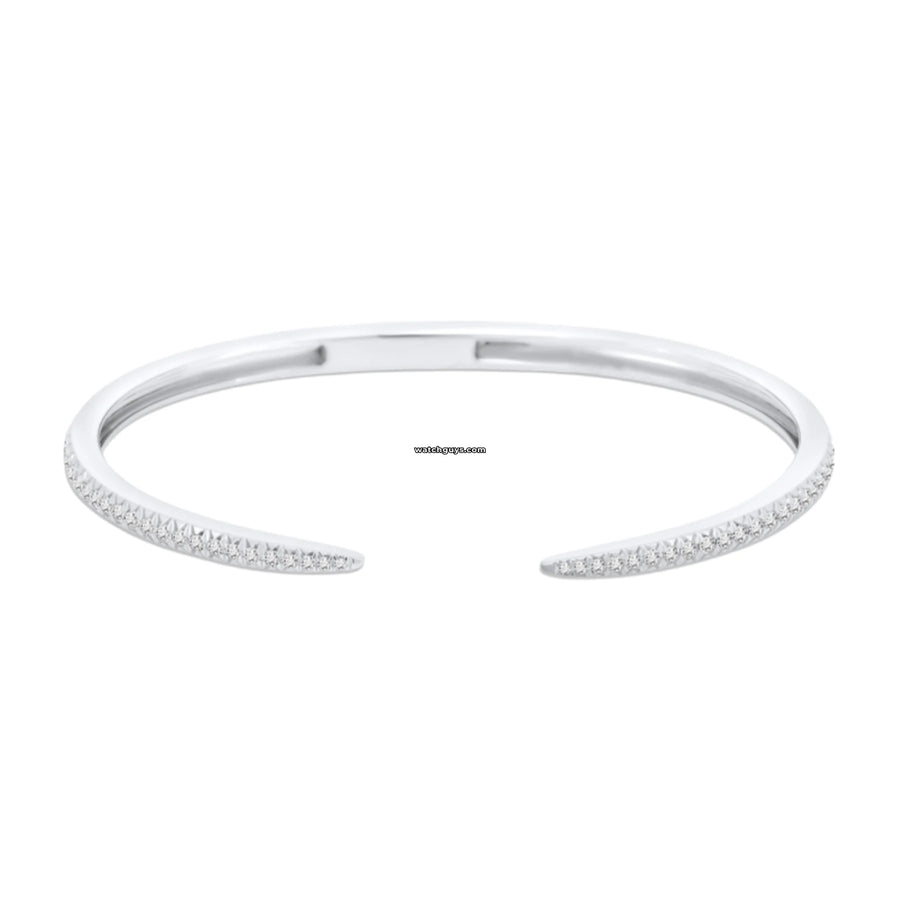 Diamond Cuff Bangle Bracelet 18K White Gold 0.80 Ct