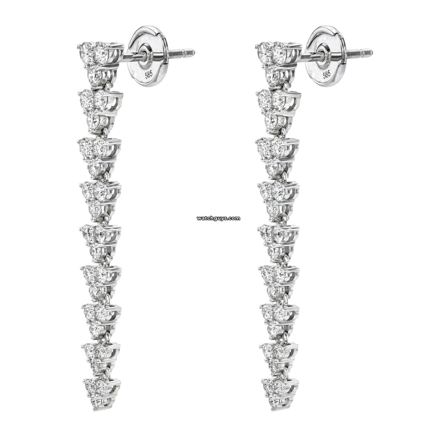 Diamond Drop Earrings 1.26 Carat Tw 14K White Gold