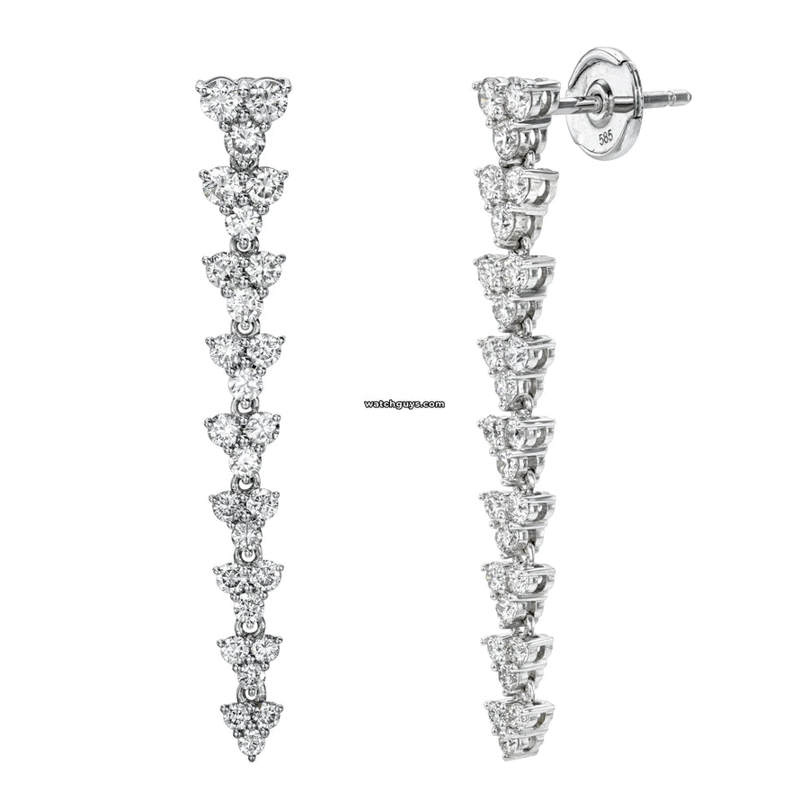 Diamond Drop Earrings 1.26 Carat Tw 14K White Gold