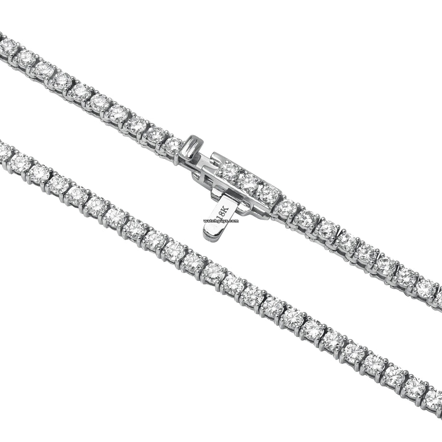 Diamond Tennis Necklace 7.64 Carat Tw 18K White Gold