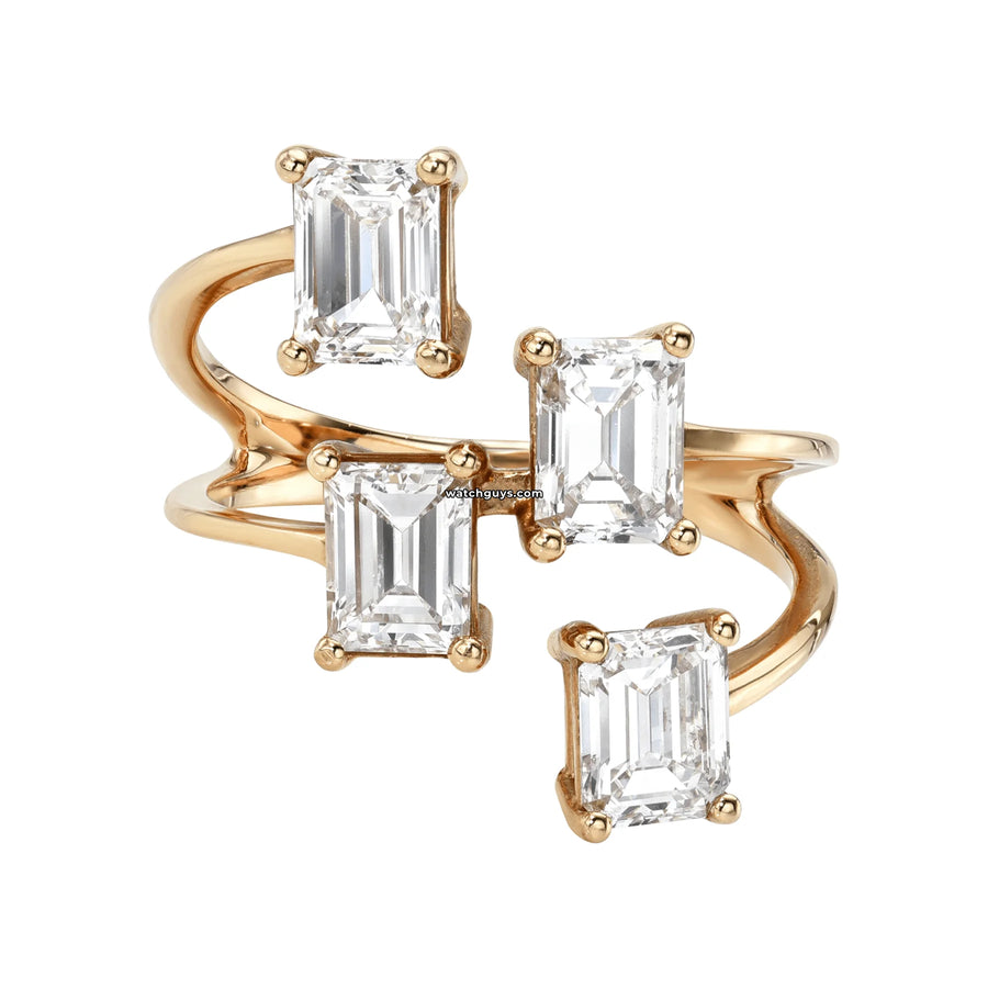 Emerald Cut Diamond Ring 2.28 Carat Tw 18K Rose Gold Gia