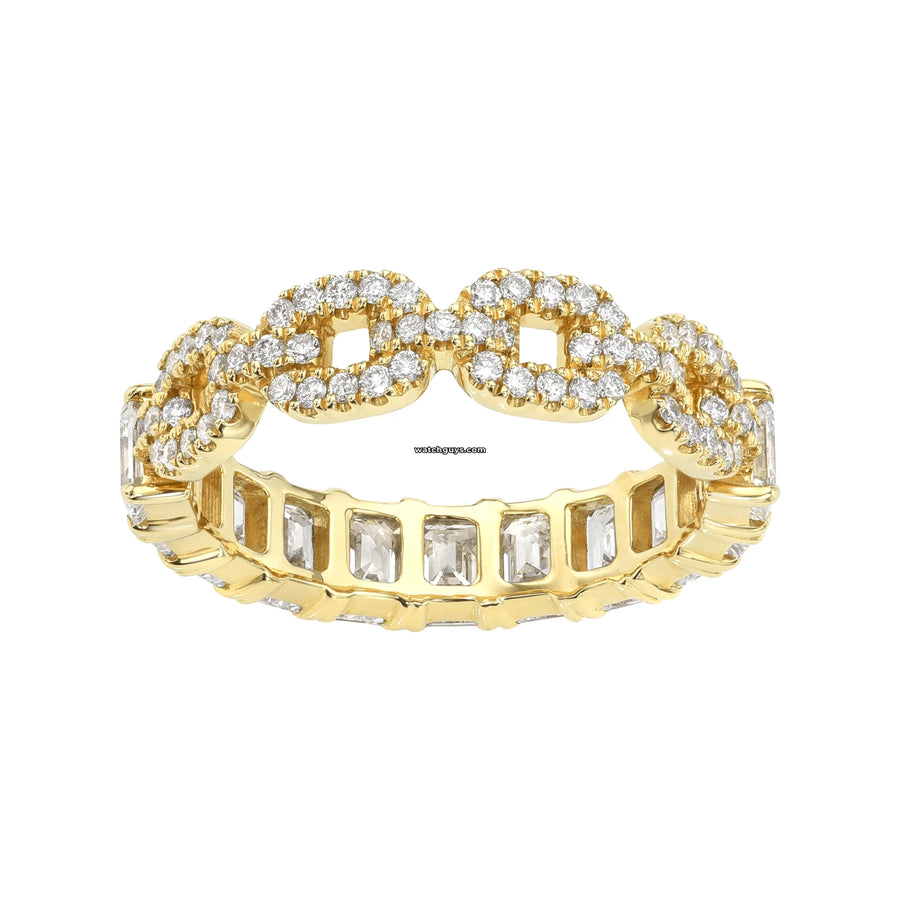 Emerald Diamond Eternity Band 2.73 Carat Tw 18K Yellow Gold