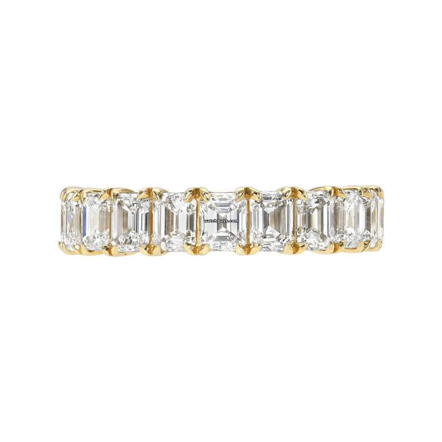 Emerald Diamond Eternity Band 2.73 Carat Tw 18K Yellow Gold