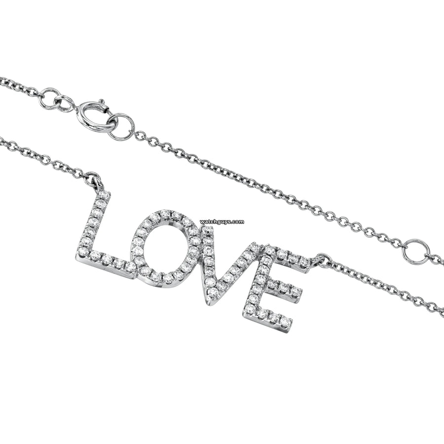 Love Diamond Pendant Necklace 18K White Gold