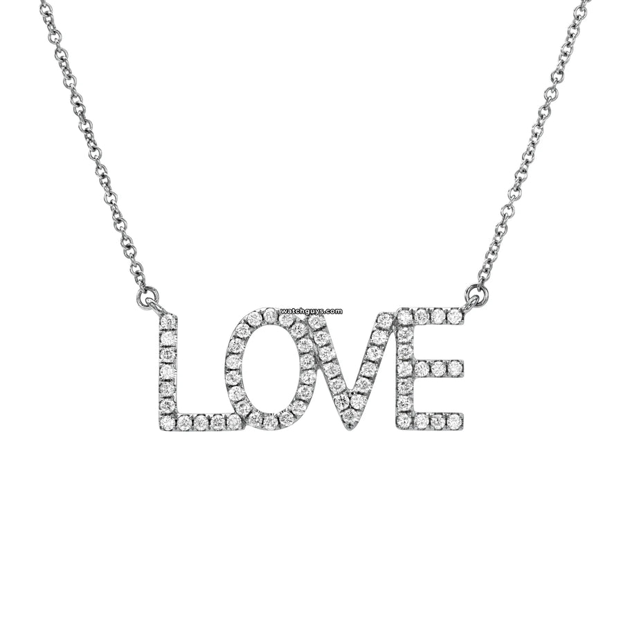 Love Diamond Pendant Necklace 18K White Gold