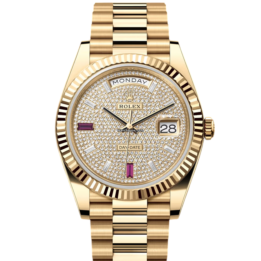 Rolex Day-Date 228238 Pave Diamond and Ruby