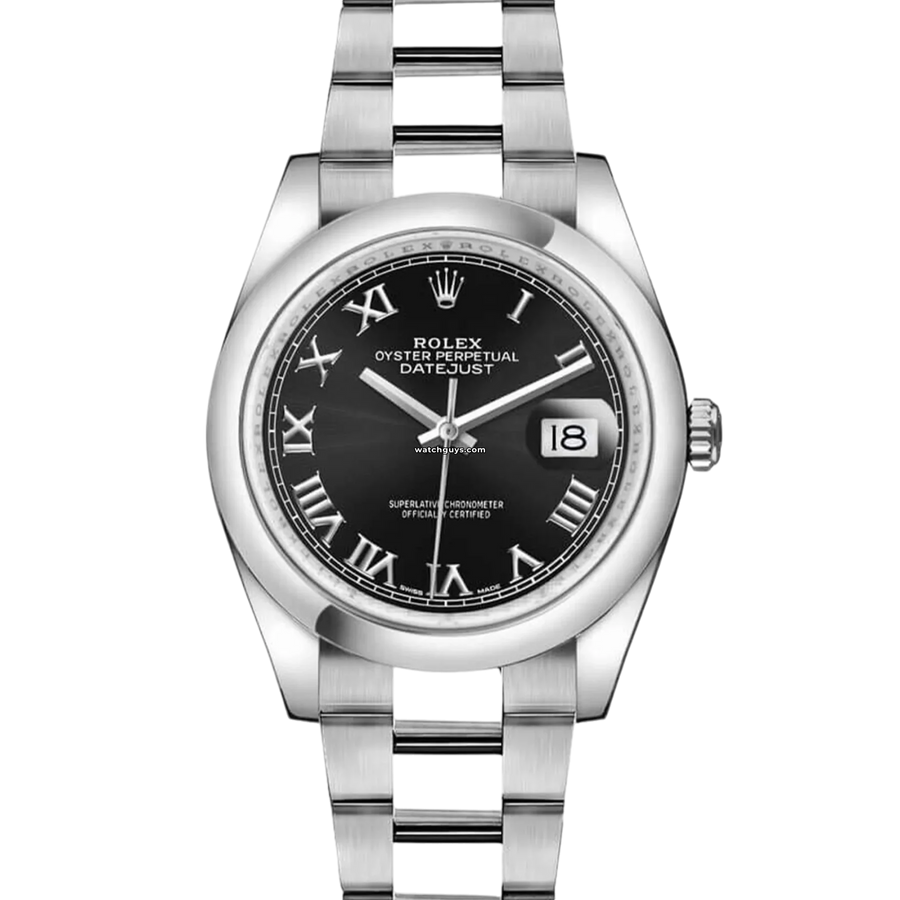 Rolex Datejust 116200 Black Roman Oyster Watches