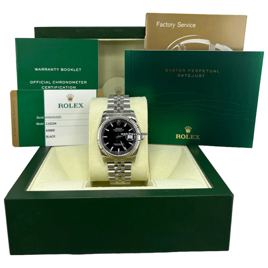 Rolex Datejust 116234 Black Jubilee Watches