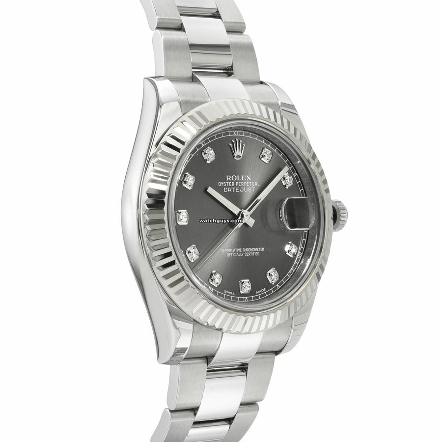 Rolex Datejust 116334 Rhodium Diamond Oyster Watches