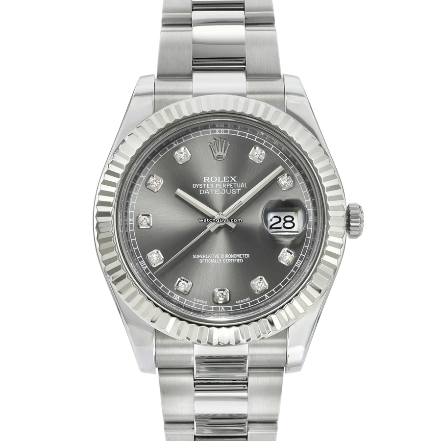 Rolex Datejust 116334 Rhodium Diamond Oyster Watches