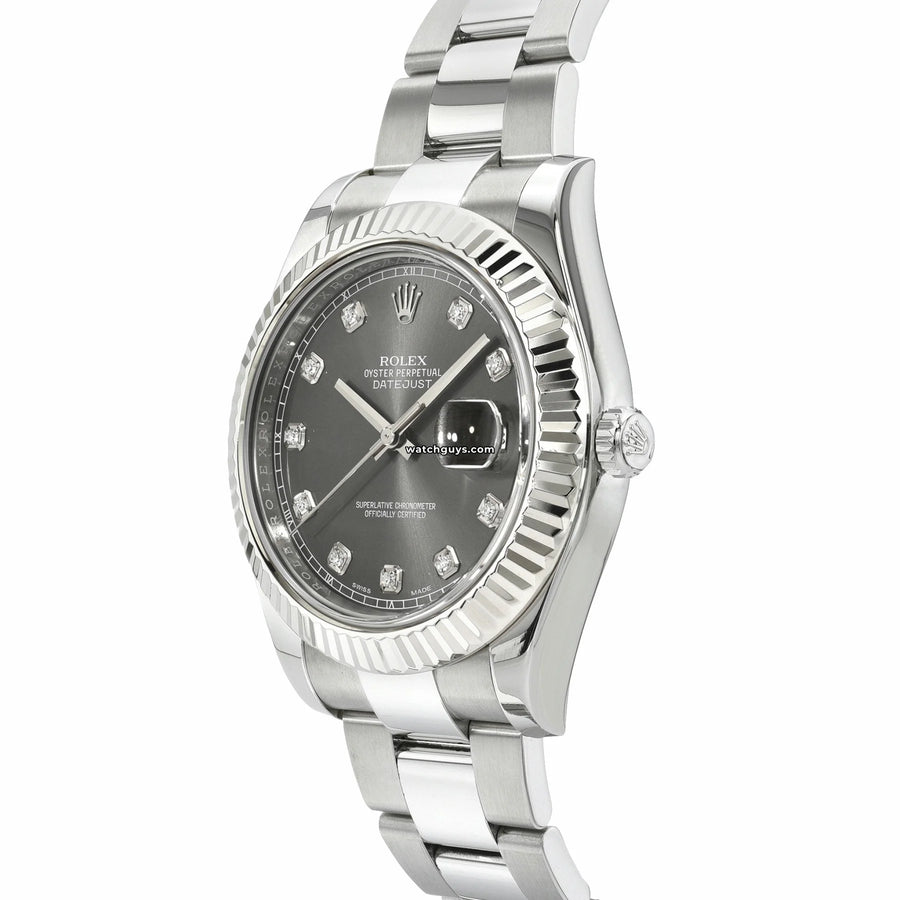 Rolex Datejust 116334 Rhodium Diamond Oyster Watches