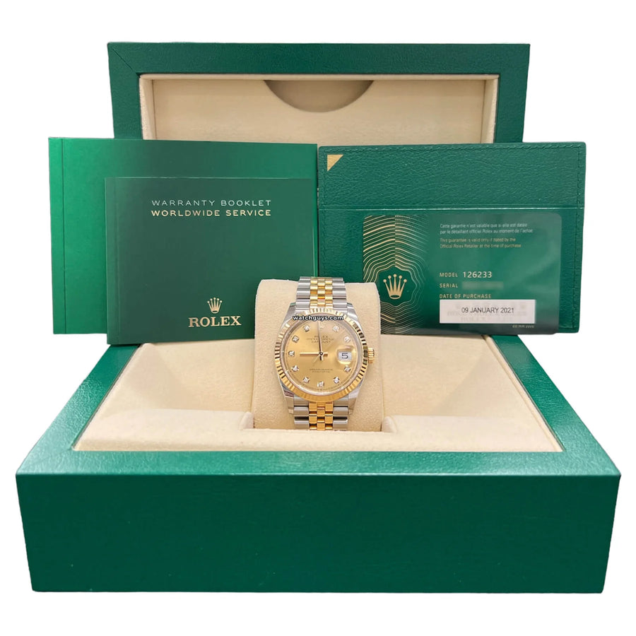 Rolex Datejust 126233 Champagne Diamond Jubilee Watches