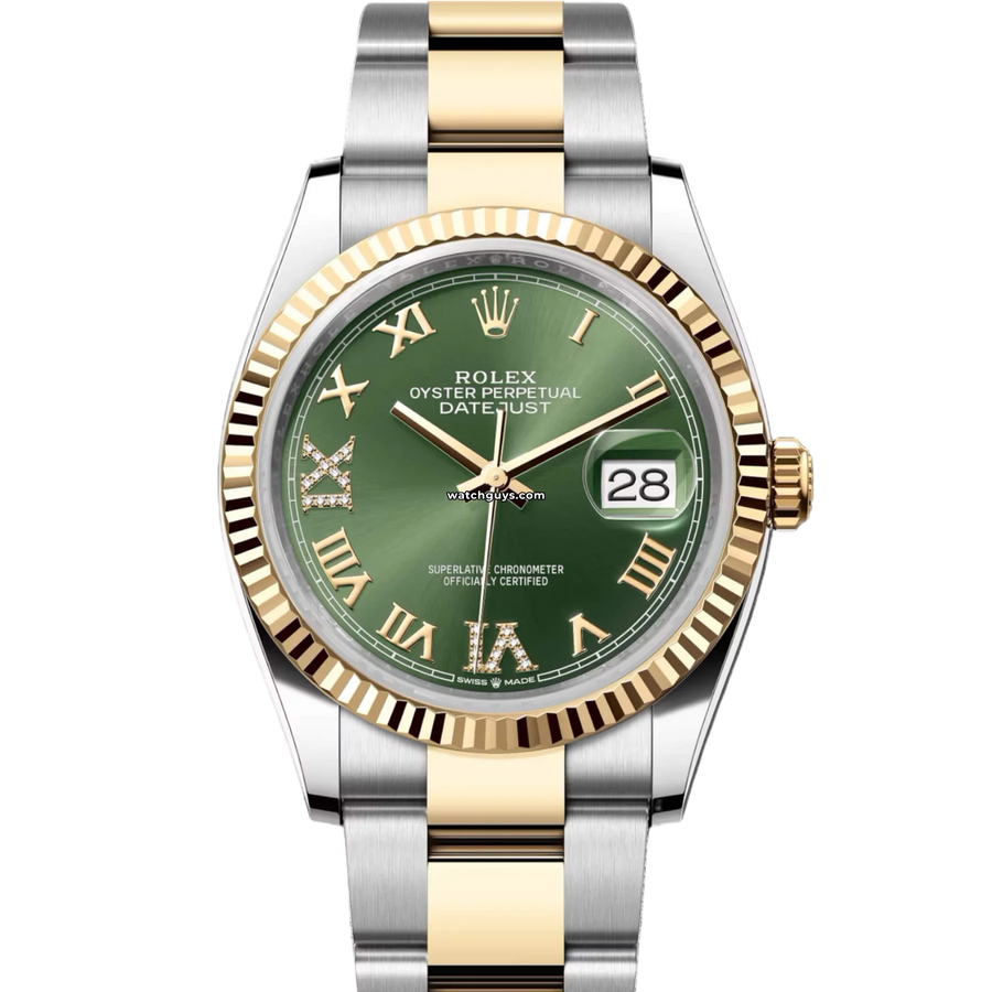 Rolex Datejust 126233 Green Roman Oyster Watches