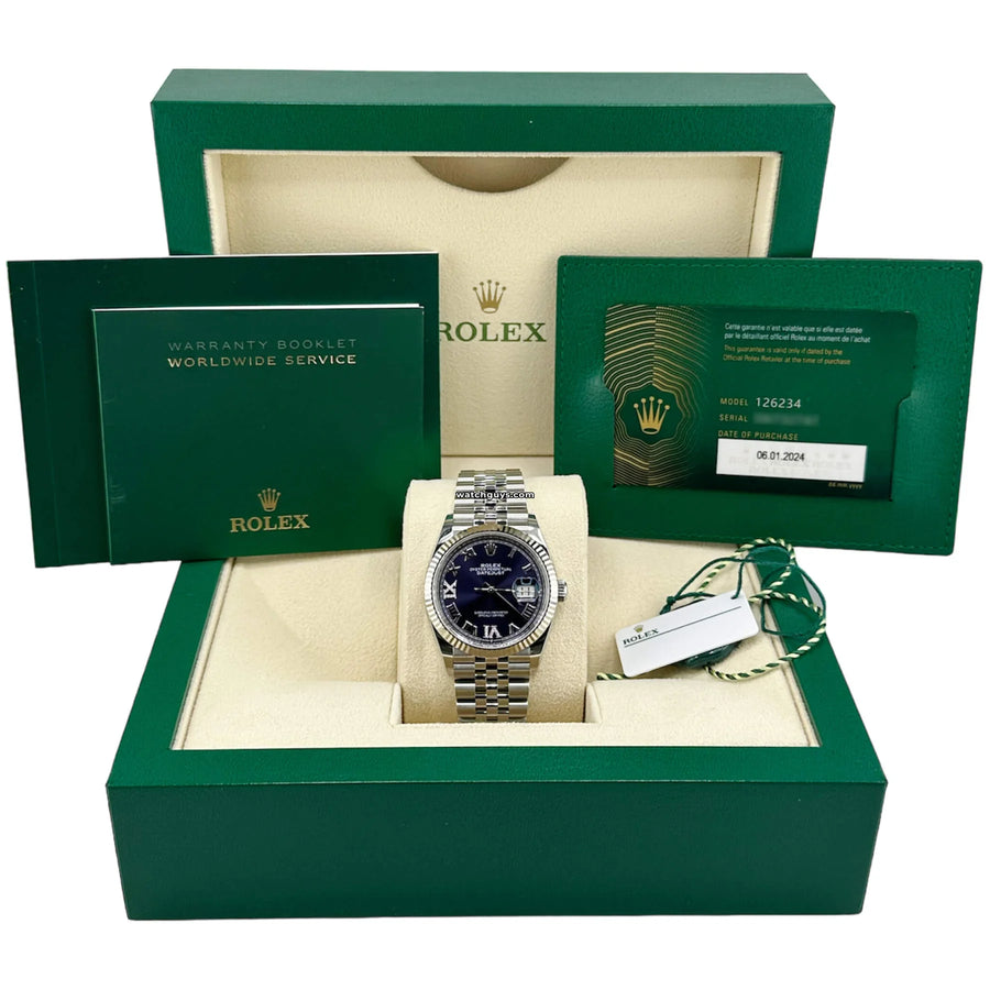 Rolex Datejust 126234 Purple Aubergine Diamond Watches