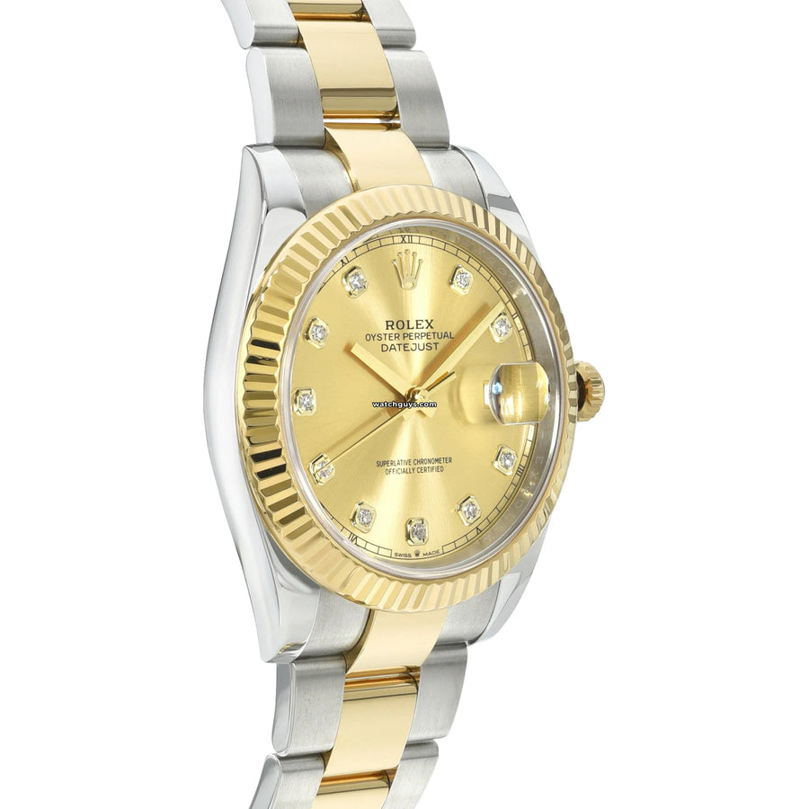 Rolex Datejust 126333 Champagne Diamond Oyster Watches