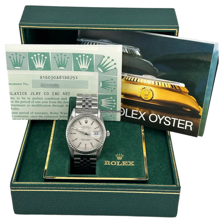 Rolex Datejust 16030 Silver Tapestry Watches