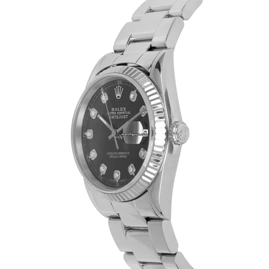 Rolex Datejust 16220 Black Diamond Dial