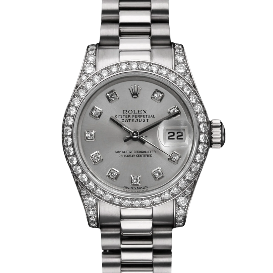 Rolex Datejust 179159 Silver Diamond President Watches