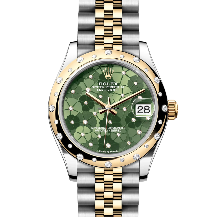 Rolex Datejust 278343Rbr Green Floral Motif Diamond Watches