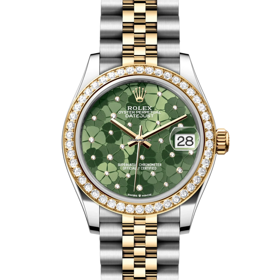 Rolex Datejust 278383Rbr Green Floral Motif Diamond Watches