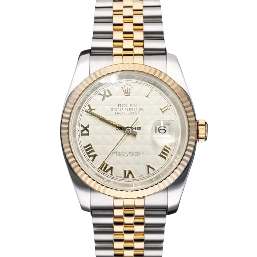 Rolex Datejust 36Mm 116233 Ivory Pyramid Dial Watches