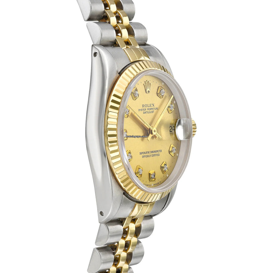 Rolex Datejust 68273 Two Tone Champagne Diamond Watches