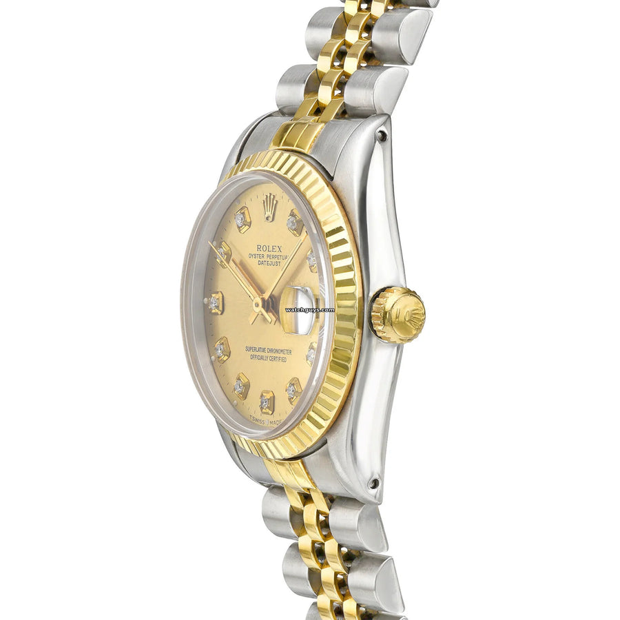 Rolex Datejust 68273 Two Tone Champagne Diamond Watches