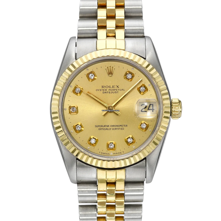 Rolex Datejust 68273 Two Tone Champagne Diamond Watches